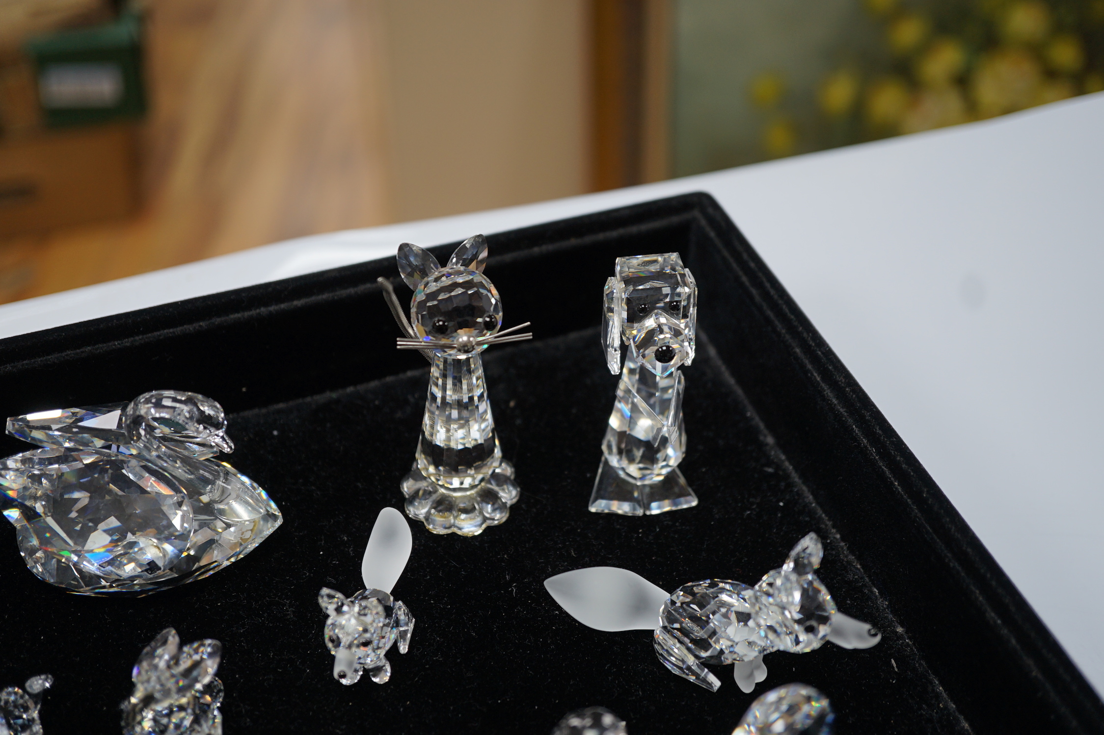 A quantity of Swarovski glass animals